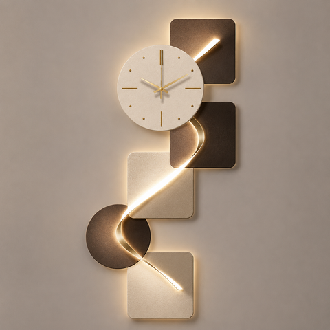 LumiCrystal™ Modern LED Wall Clock – Crystal Panel Frameless Design with Remote Control