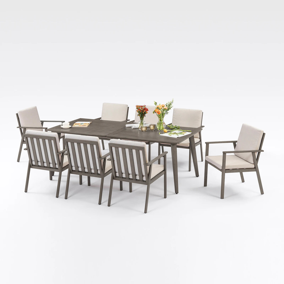 HearthHaven™ OakVista Luxe 9-Piece Outdoor Dining Set