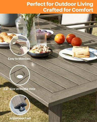 HearthHaven™ OakVista Luxe 9-Piece Outdoor Dining Set