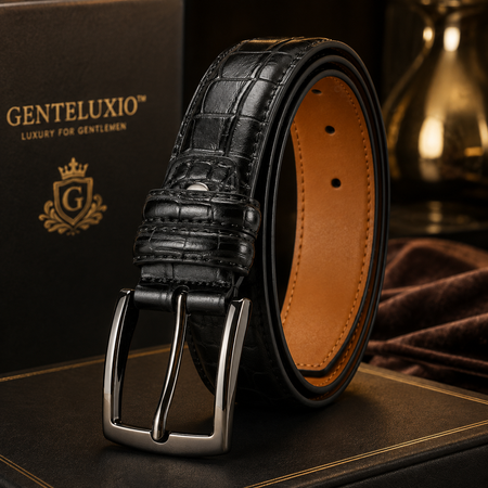 GENTELUXIO™ Sovereign Automatic Leather Belt – Premium Luxury Dress Belt