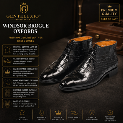 GENTELUXIO™ Regent Heritage Boots – Premium Genuine Cowhide Leather Dress Boots
