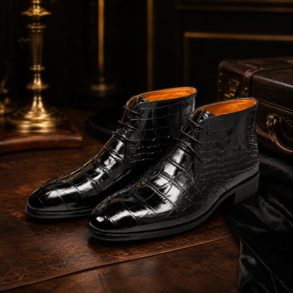 GENTELUXIO™ Regent Heritage Boots – Premium Genuine Cowhide Leather Dress Boots