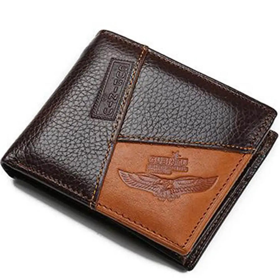GENTELUXIO™ Imperial Eagle Leather Wallet – Premium Zip Coin Bifold