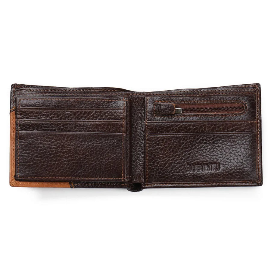 GENTELUXIO™ Imperial Eagle Leather Wallet – Premium Zip Coin Bifold