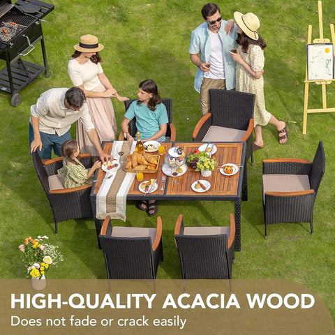 HearthHaven™ Acacia Luxe 7-Piece Outdoor Dining Set