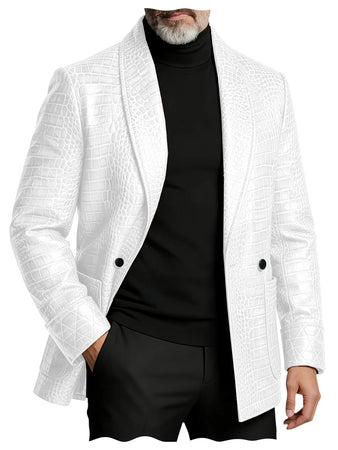 GENTELUXIO™ Royal Croc Tuxedo Blazer – Premium One-Button Luxury Leather Jacket