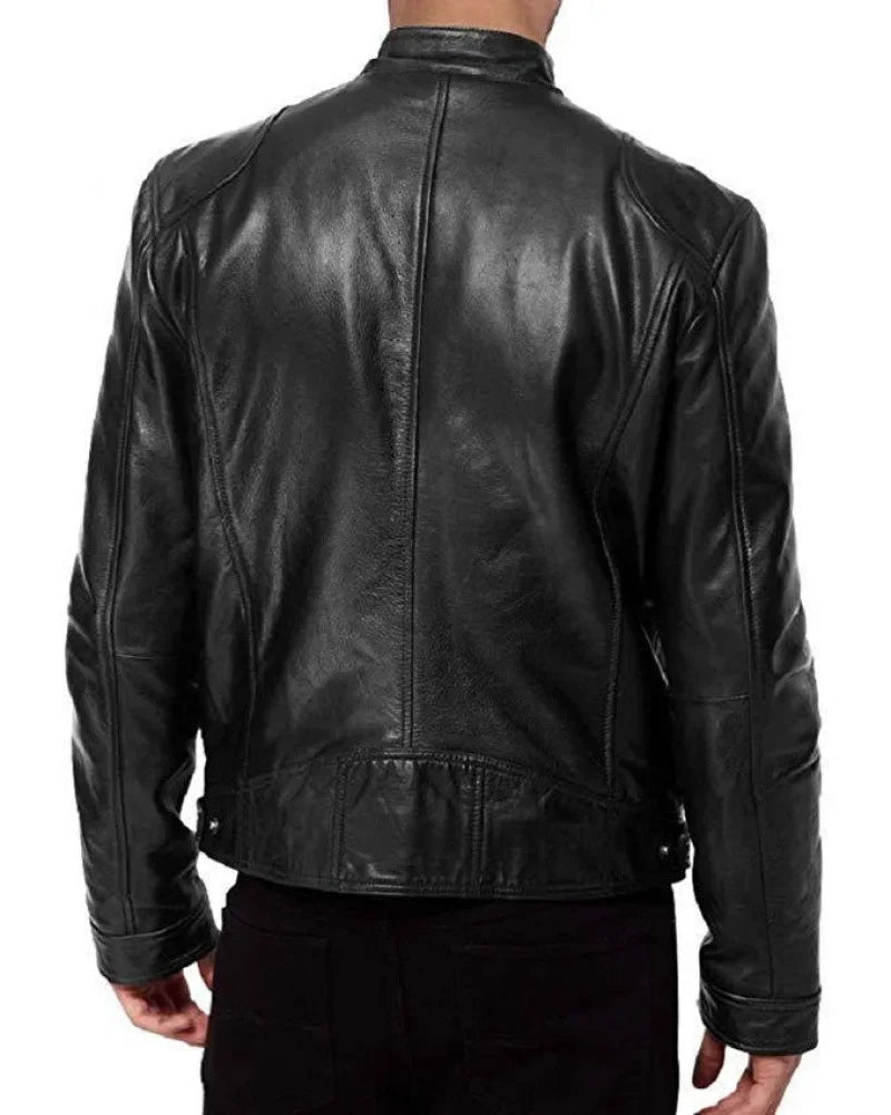 GENTELUXIO™ Relaxed Rider Men’s PU Leather Bomber Jacket