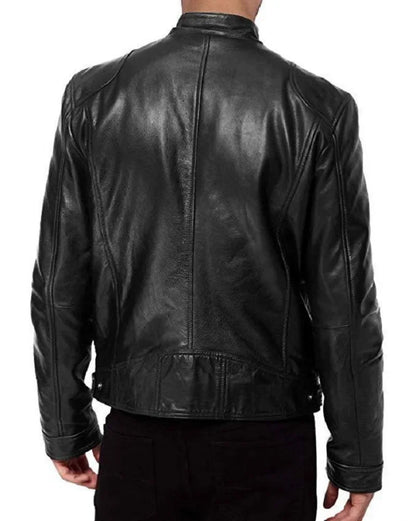 GENTELUXIO™ Relaxed Rider Men’s PU Leather Bomber Jacket