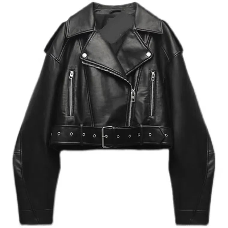 Genteluxio™ The Sloane Belted Faux Leather Jacket