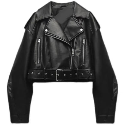Genteluxio™ The Sloane Belted Faux Leather Jacket