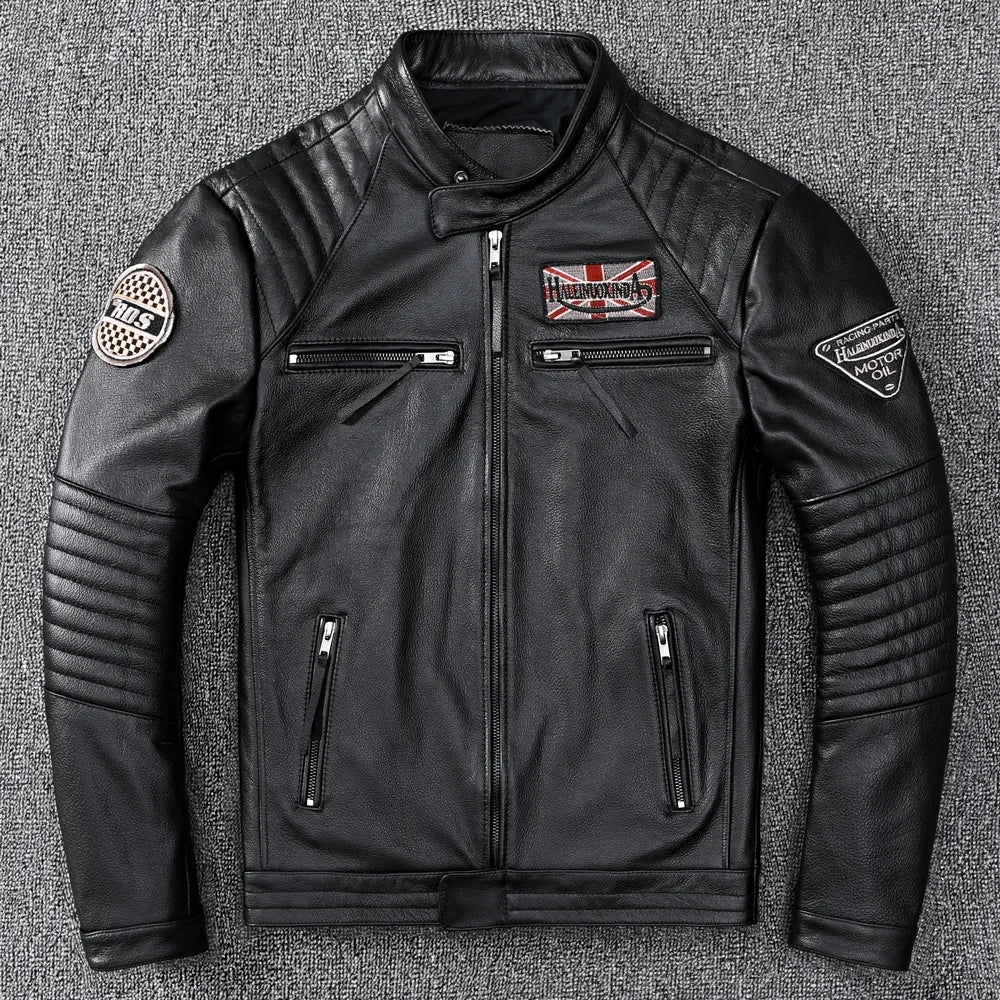 GENTELUXIO™ Apex Rider Men’s Slim-Fit Leather Motorcycle Jacket