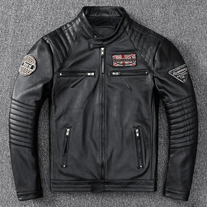 GENTELUXIO™ Apex Rider Men’s Slim-Fit Leather Motorcycle Jacket