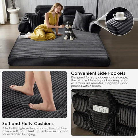 DreamFlex Elite — Queen-to-King Convertible Memory Foam Sleeper Sofa
