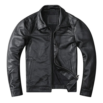 GENTELUXIO™ Heritage Slim-Fit Men’s Genuine Cowhide Leather Jacket