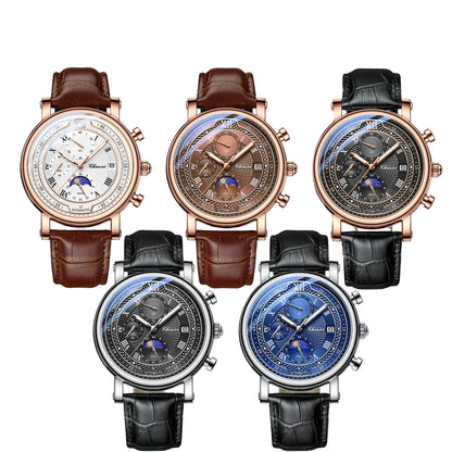 Chenxi 976 Tsuki Lunar Chronograph Leather Strap Men’s Watch