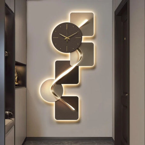 LumiCrystal™ Modern LED Wall Clock – Crystal Panel Frameless Design with Remote Control