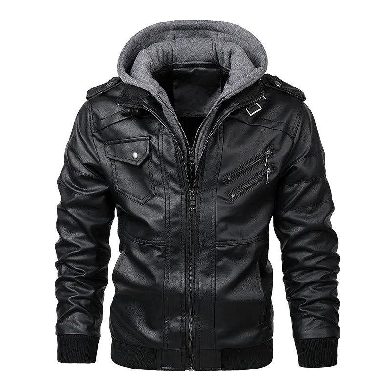 GENTELUXIO™ Urban Rider Men’s PU Leather Motorcycle Jacket