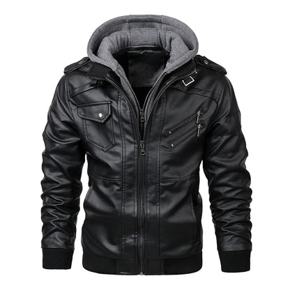 GENTELUXIO™ Urban Rider Men’s PU Leather Motorcycle Jacket