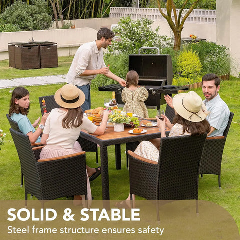 HearthHaven™ Acacia Luxe 7-Piece Outdoor Dining Set