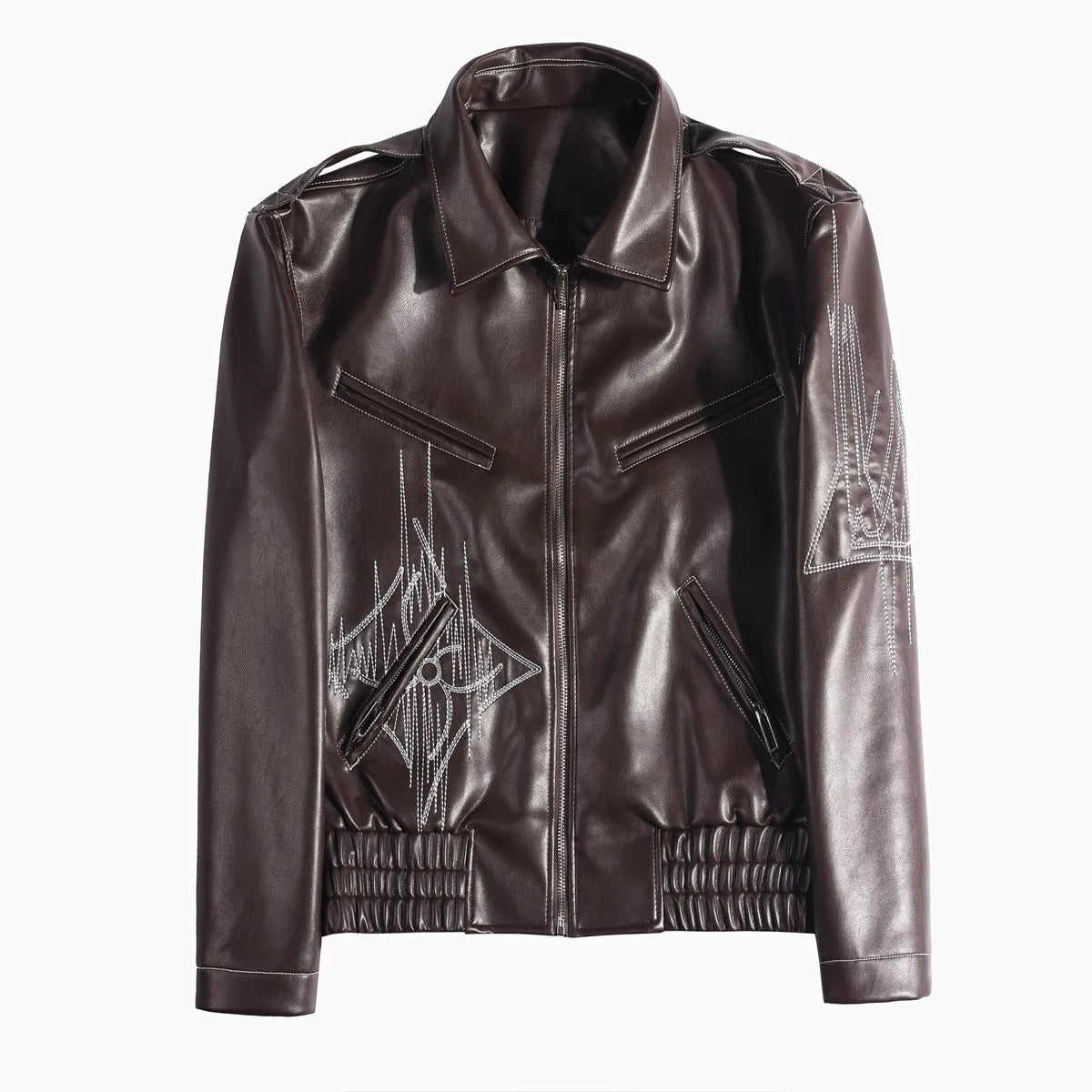 GENTELUXIO™ Regent Embroidered Leather Jacket