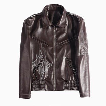 GENTELUXIO™ Regent Embroidered Leather Jacket