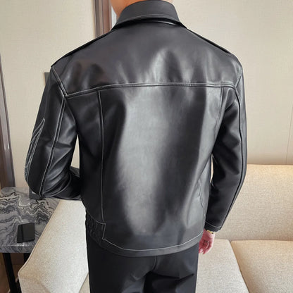 GENTELUXIO™ Regent Embroidered Leather Jacket
