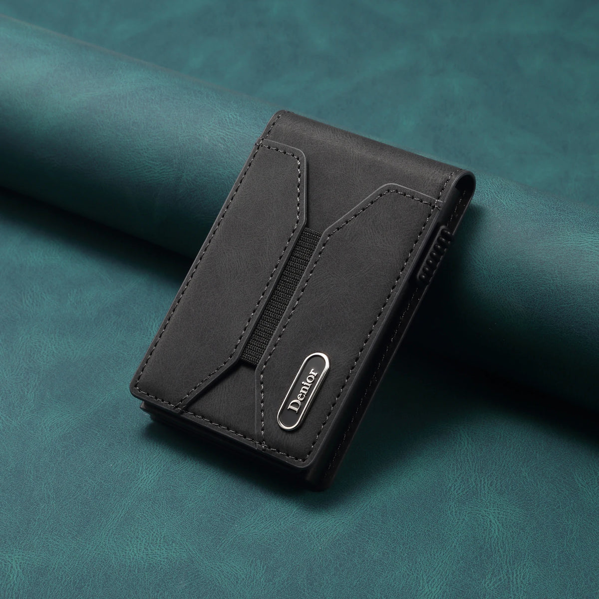 DenIor™ MagSnap — Magnetic Pop-Up Leather Card Wallet