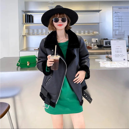 Genteluxio™ The Elara Faux Fur Rider Jacket