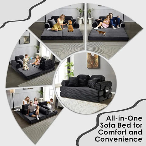 DreamFlex Elite — Queen-to-King Convertible Memory Foam Sleeper Sofa