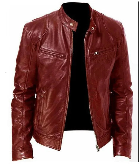 GENTELUXIO™ Relaxed Rider Men’s PU Leather Bomber Jacket