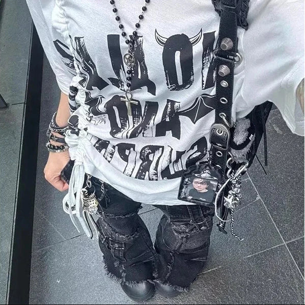 Genteluxio™ Y2K Baggy Flare Jeans