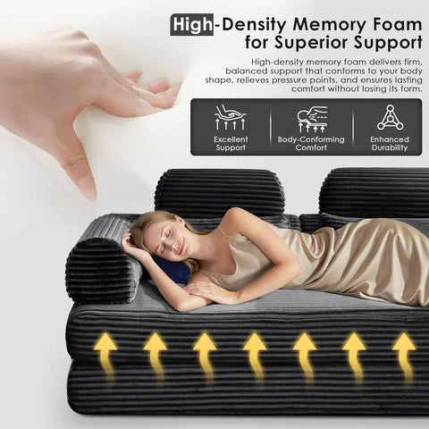 DreamFlex Elite — Queen-to-King Convertible Memory Foam Sleeper Sofa