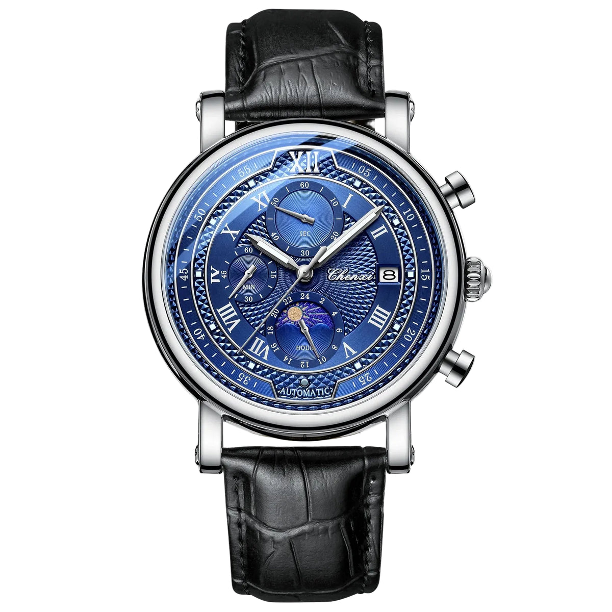 Chenxi 976 Tsuki Lunar Chronograph Leather Strap Men’s Watch