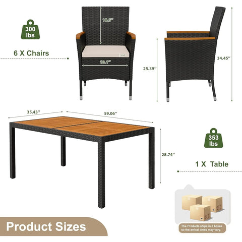 HearthHaven™ Acacia Luxe 7-Piece Outdoor Dining Set