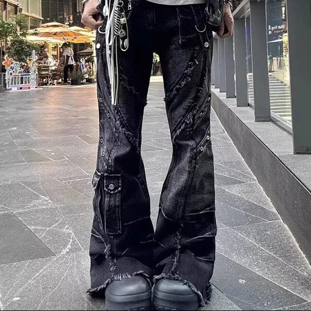Genteluxio™ Y2K Baggy Flare Jeans