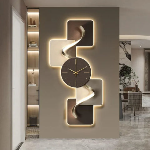 LumiCrystal™ Modern LED Wall Clock – Crystal Panel Frameless Design with Remote Control