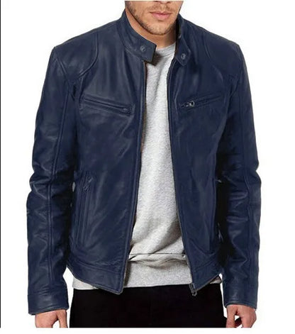 GENTELUXIO™ Relaxed Rider Men’s PU Leather Bomber Jacket