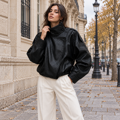 Genteluxio™ The Amara Faux Leather Jacket