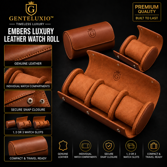 GENTELUXIO™ Embers Luxury Leather Watch Roll