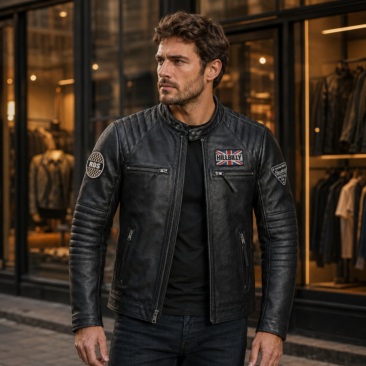 GENTELUXIO™ Apex Rider Men’s Slim-Fit Leather Motorcycle Jacket
