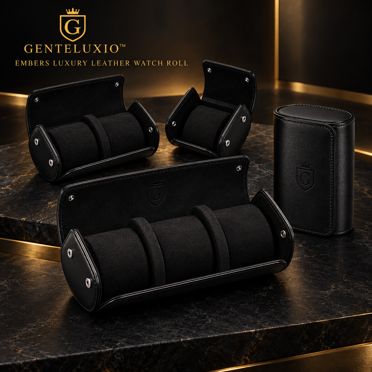GENTELUXIO™ Embers Luxury Leather Watch Roll