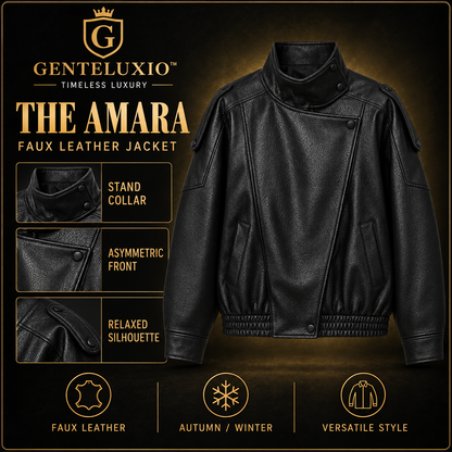 Genteluxio™ The Amara Faux Leather Jacket
